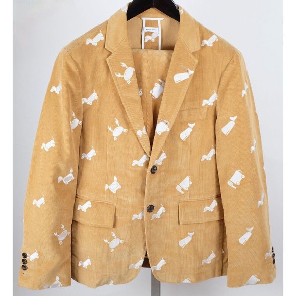 Thom Browne suit 0 / 36 suit jacket pants corduroy embroidered Hector Whale - Picture 1 of 16